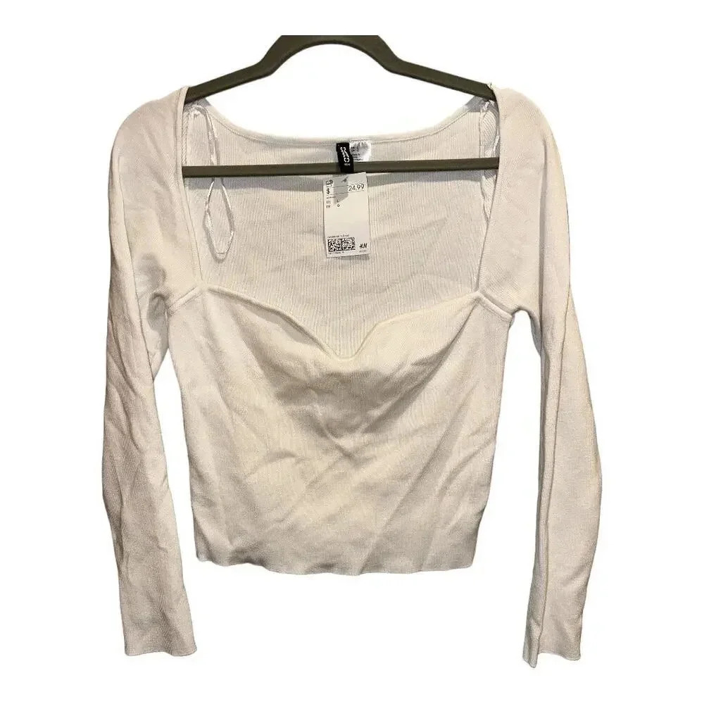 NWT Forever 21 Cropped Sweetheart Long Sleeve
